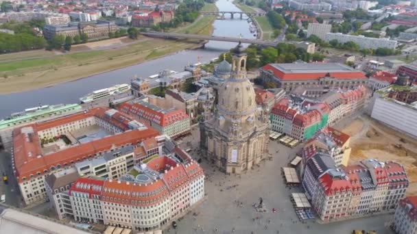 Dresden Tyskland Juni 2019 Aerial Panorama Drone View Dresden Historical – stockvideo