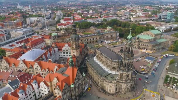 Dresde Alemania Junio 2019 Panorama Aéreo Drone View Dresden Historical — Vídeos de Stock