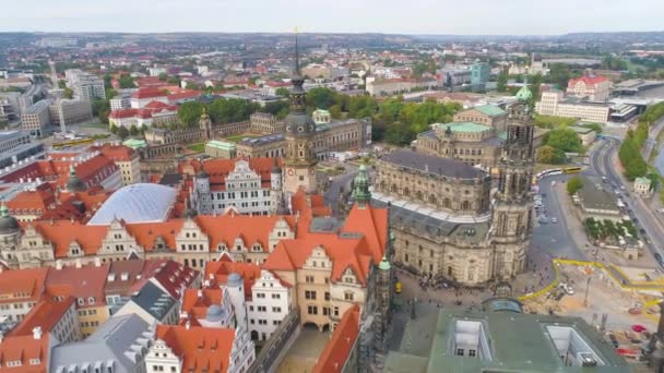 Дрезден Німеччина Червень 2019 Антена Панорамний Вид Безпілотника Історичного — стокове відео