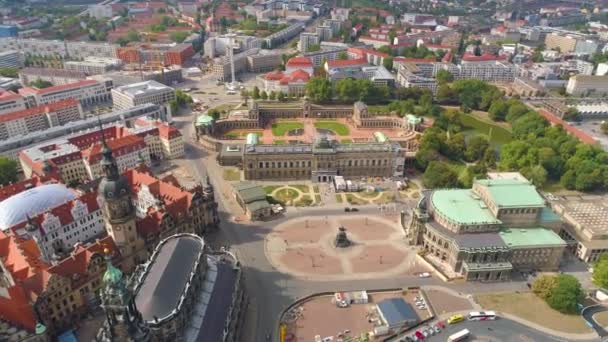 ドレスデン ドイツ 2019年6月 ドレスデンの歴史の空中パノラマドローンビュー — ストック動画