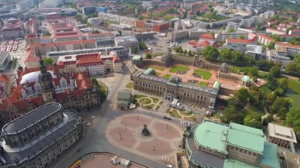 Dresde Alemania Junio 2019 Panorama Aéreo Drone View Dresden Historical — Vídeo de stock