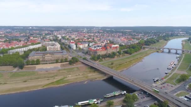 Dresde Alemania Junio 2019 Panorama Aéreo Drone View Dresden Historical — Vídeos de Stock