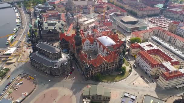 Dresden Almanya Haziran 2019 Hava Panoraması Drone Dresden Tarihsel Görünümü — Stok video