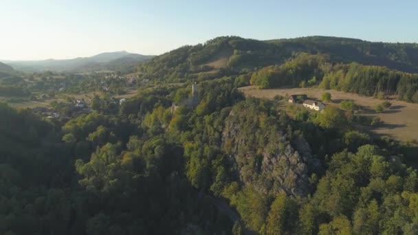 捷克共和国特诺夫 2019年6月 空中无人机景观 — 图库视频影像