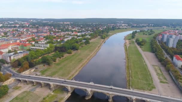 Dresde Alemania Junio 2019 Panorama Aéreo Drone View Dresden Historical — Vídeos de Stock