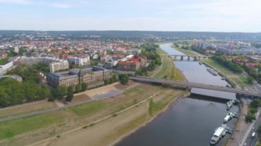 Dresden, Almanya-Haziran, 2019: hava Panoraması drone Dresden tarihsel görünümü