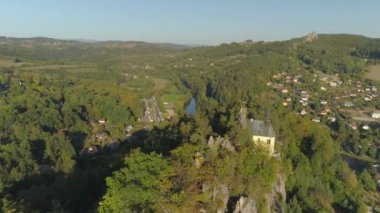 Turnov, Çek Cumhuriyeti-Haziran, 2019: güzel bir manzara hava drone görünümü