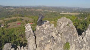 Turnov, Çek Cumhuriyeti-Haziran, 2019: güzel bir manzara hava drone görünümü