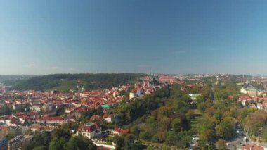 Prag, Çek Cumhuriyeti-Mayıs, 2019: hava Pamorama drone şehir görünümü