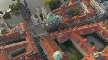 Prag, Çek Cumhuriyeti-Mayıs, 2019: hava Pamorama drone şehir görünümü