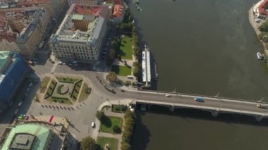 Prag, Çek Cumhuriyeti-Mayıs, 2019: hava Pamorama drone şehir görünümü