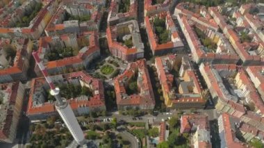 Prag, Çek Cumhuriyeti drone havadan Panorama View televizyon kulesi