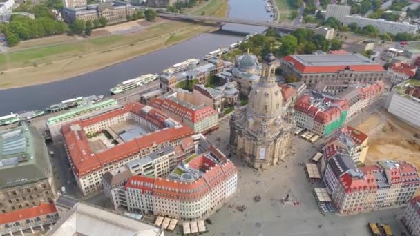 Drezno Niemcy Czerwiec 2019 Panorama Lotnicza Drone Widok Historii Drezna — Wideo stockowe