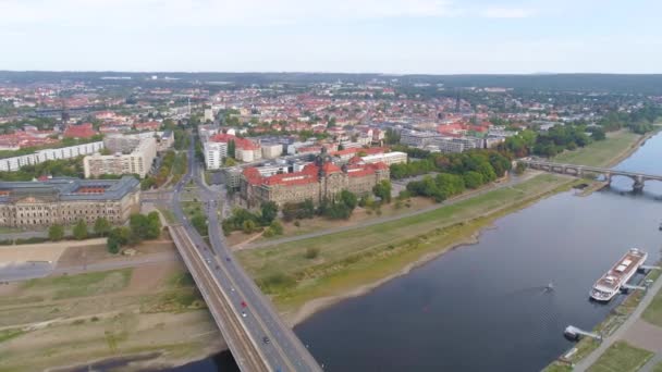 Dresden Almanya Haziran 2019 Hava Panoraması Drone Dresden Tarihsel Görünümü — Stok video