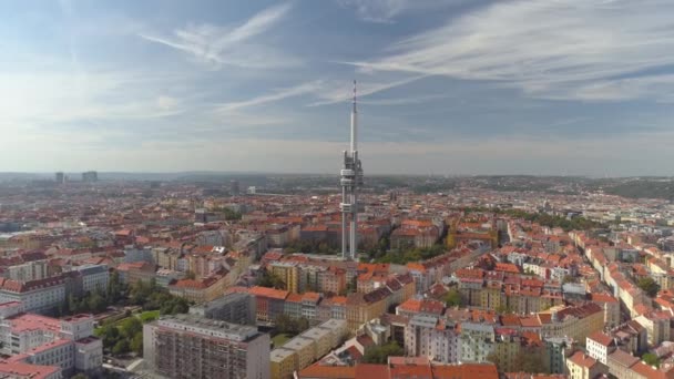 Vue Aérienne Drone Tour Télévision Prague République Tchèque — Video