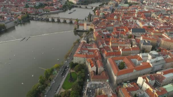 布拉格 捷克共和国 2019年5月 城市空中帕莫拉马无人机视图 — 图库视频影像