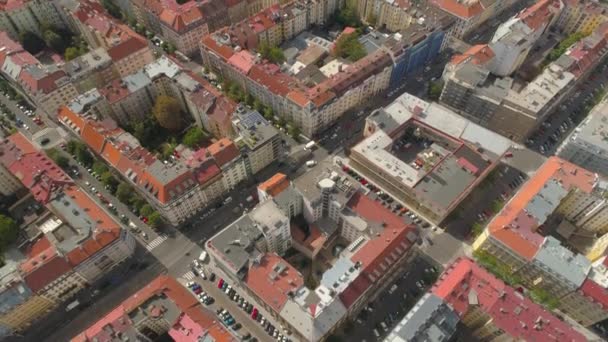 Paisaje Urbano Praga Vuelo Sobre Ciudad Vista Aérea Ciudad Praga — Vídeo de stock