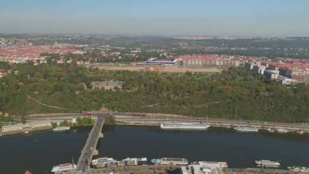 Prag Çek Cumhuriyeti Mayıs 2019 Hava Pamorama Drone Şehir Görünümü — Stok video