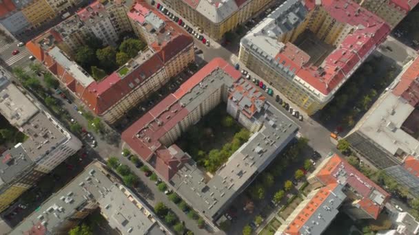 Prag Şehir Manzarası Şehirde Uçuş Prag Şehrinin Havadan Görünümü — Stok video