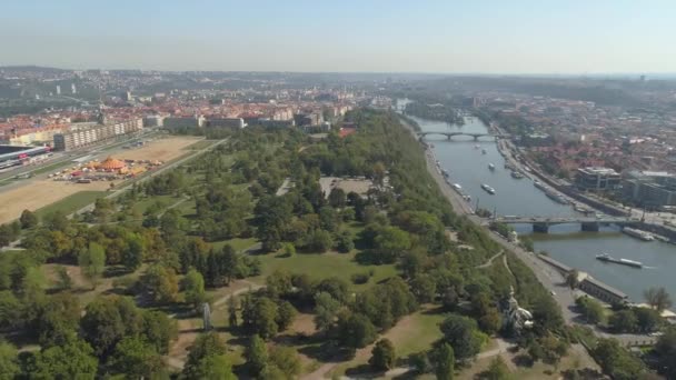 Prag Tschechische Republik Mai 2019 Pamorama Drohnenaufnahme Aus Der Luft — Stockvideo