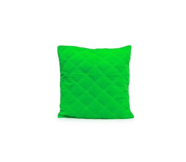 Green Pillow Isolated White Background — Stock Photo, Image