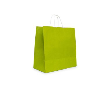 Kağıt torba beyaz arkaplanda izole edildi