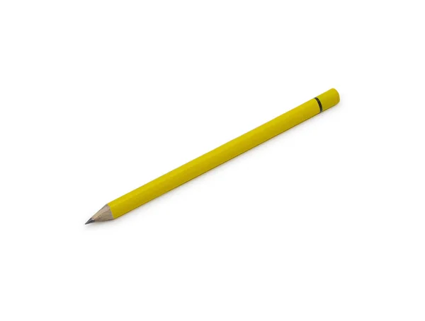 白い背景に分離された黄色の鉛筆シングル — ストック写真