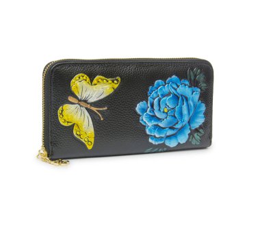 Beyaz arka plan üzerinde izole kadın cüzdan