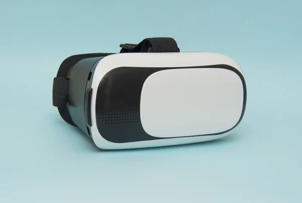 Virtual Reality Hjälm Isolerad Blå Bakgrund — Stockfoto
