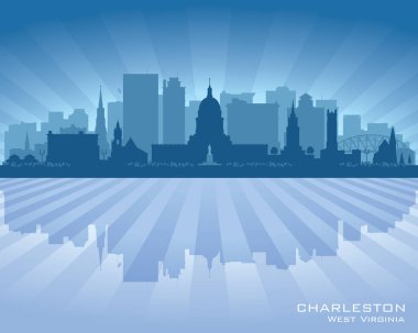 Charleston West Virginia şehir manzarası vektör siluet çizimi