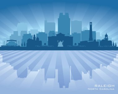 Raleigh North Carolina şehir manzarası vektör siluet çizimi