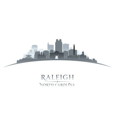 Raleigh North Carolina şehir manzarası siluet. Vektör çizim