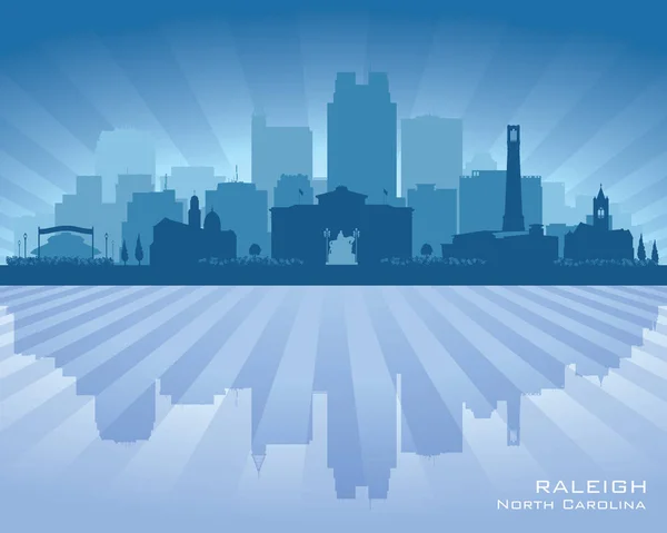 Raleigh North Carolina City Skyline Vektorillustration Siluett — Stock vektor
