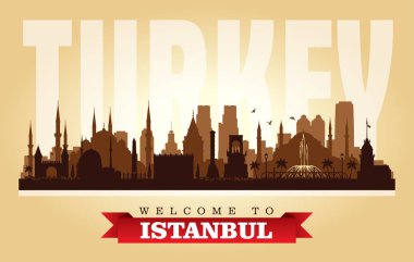 Istanbul Türkiye şehir manzarası vektör siluet çizimi