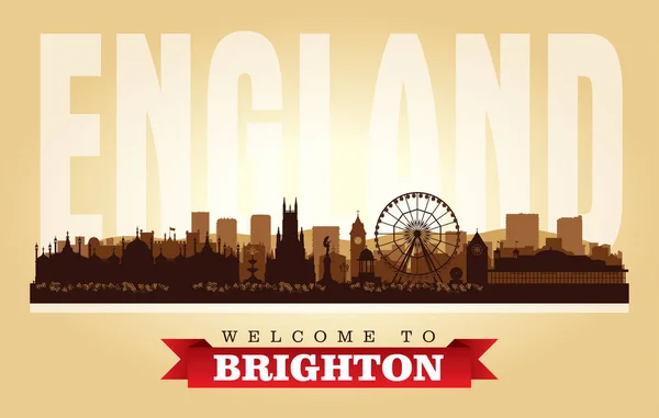 Brighton United Kingdom City Skyline Vektor Silhuett Illustration — Stock vektor