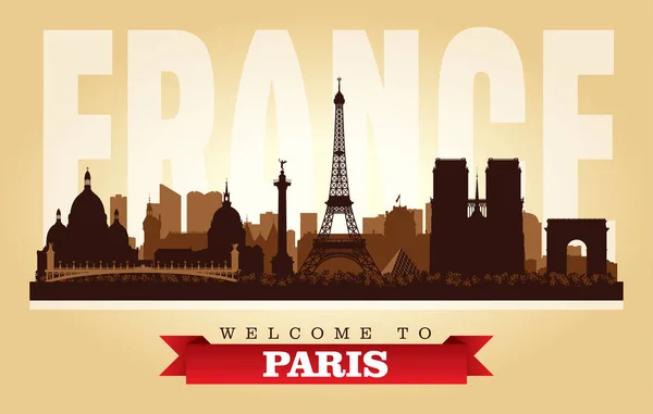 Paris Frankreich Stadt Skyline Vektor Silhouette Illustration — Stockvektor