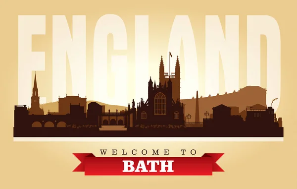 Bath Ηνωμένο Βασίλειο City Στον Ορίζοντα Σιλουέτα Εικονογράφηση Φορέα — Διανυσματικό Αρχείο