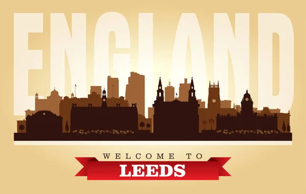 Illustration Silhouette Vectorielle Silhouette Ville Leeds Royaume Uni — Image vectorielle