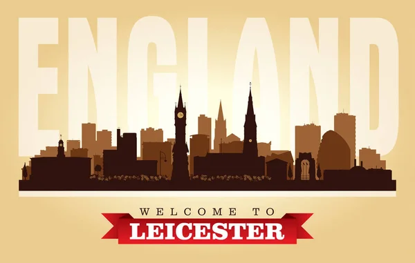 Leicester Royaume Uni Silhouette Vectorielle Skyline Ville Illustration — Image vectorielle