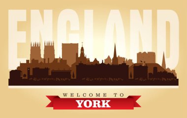 York Birleşik Krallık şehir manzarası vektör siluet