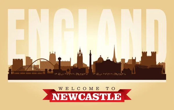 Newcastle United Kingdom City Skyline Vektor Silhuett Illustration — Stock vektor