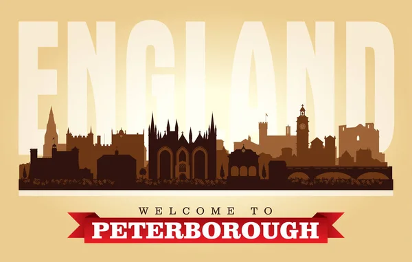 Peterborough Reino Unido Ciudad Skyline Vector Silueta Ilustración — Vector de stock