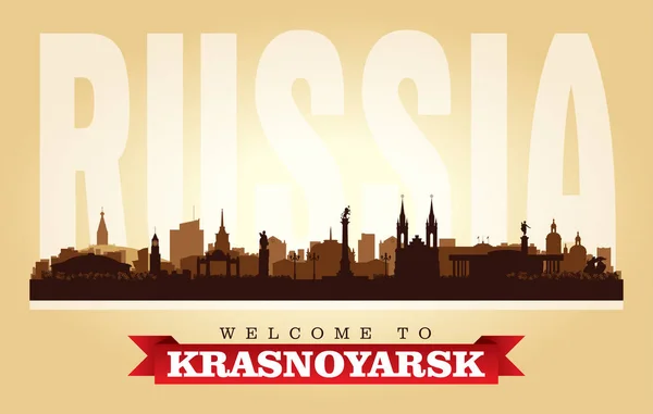 Krasnoyarsk Russia Città Skyline Vettore Silhouette Illustrazione — Vettoriale Stock