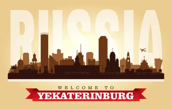 Ekaterinburg Russia Città Skyline Vettore Silhouette Illustrazione — Vettoriale Stock