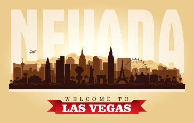 Las Vegas Nevada şehir manzarası vektör siluet