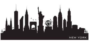 New York şehir silüeti vektör siluet