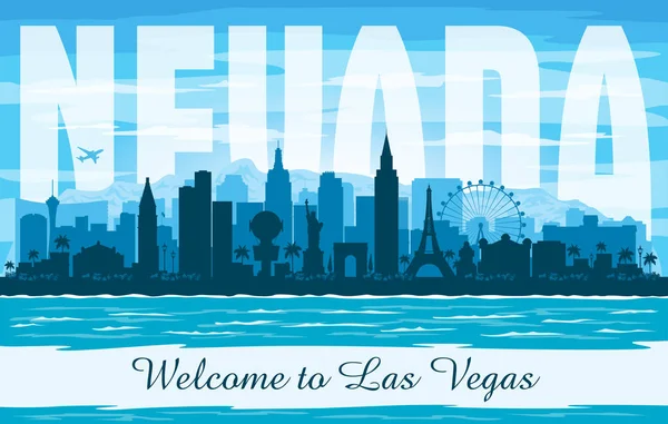 Las Vegas Nevada şehir manzarası vektör siluet — Stok Vektör