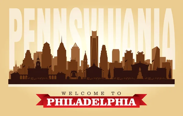 Filadelfia Pennsylvania ciudad skyline vector silueta — Archivo Imágenes Vectoriales