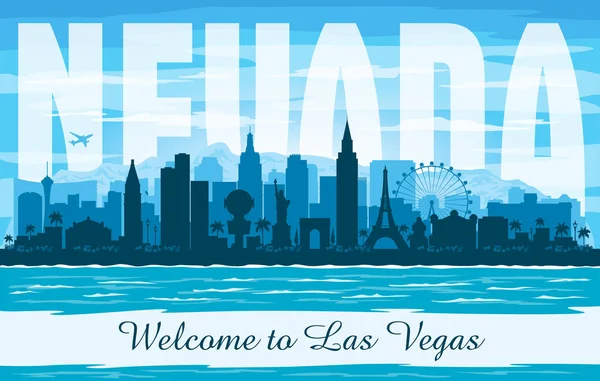 Las Vegas Nevada skyline vector silueta de la ciudad Gráficos Vectoriales