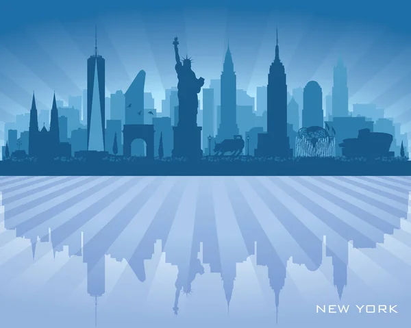 New York city skyline vektor silhuett Stockillustration